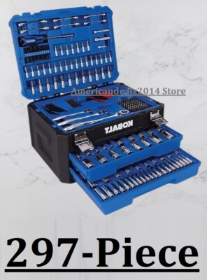 device works フクバコセット Kobalt 297-Piece Standard & Metric Polished Chrome Mechanics Tool