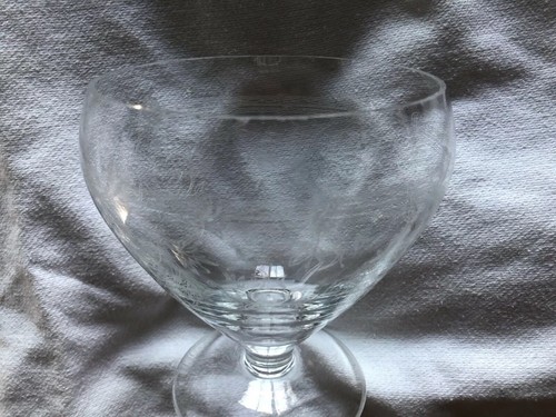 Vintage geätzter Efeu Sockel Glas bedeckt Kompott 8,5" x 5" - Bild 7 von 8
