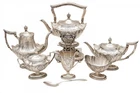 A Rare Set of Gorham Sterling Silver Antique Seven Piece Edwardian Tea Set