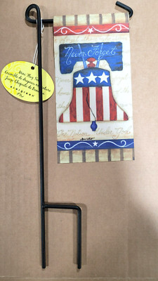 Never Forget / Liberty Bell - Mini Flag & Stand Set, New