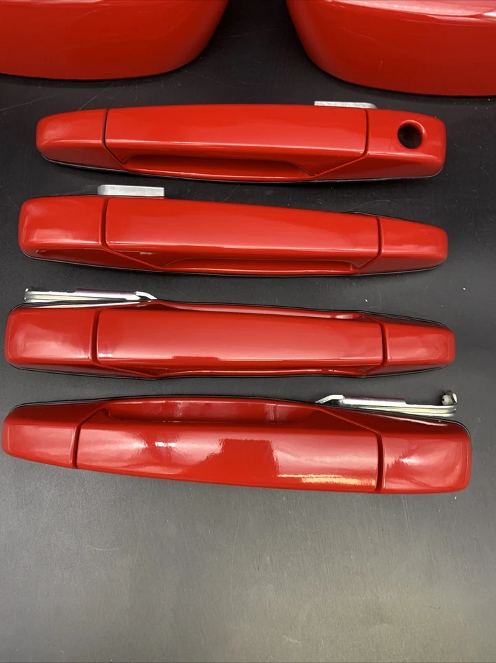 07-13 6件装红色镜面盖门把手适用于雪佛兰Tahoe Yukon Sierra Silverado — 第 3/4 张图片