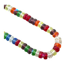 60 Rainbow Mix Fire Polished Czech Glass 6mm Flat Faceted Rondelle Disc Beads