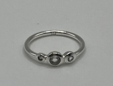 Sterling Silver  Colorless Stone Ring Size 4.5