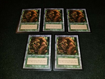 MTG 5x Magic Player Rewards Promo green LP Onslaught Bear Token ships w/  track | eBay