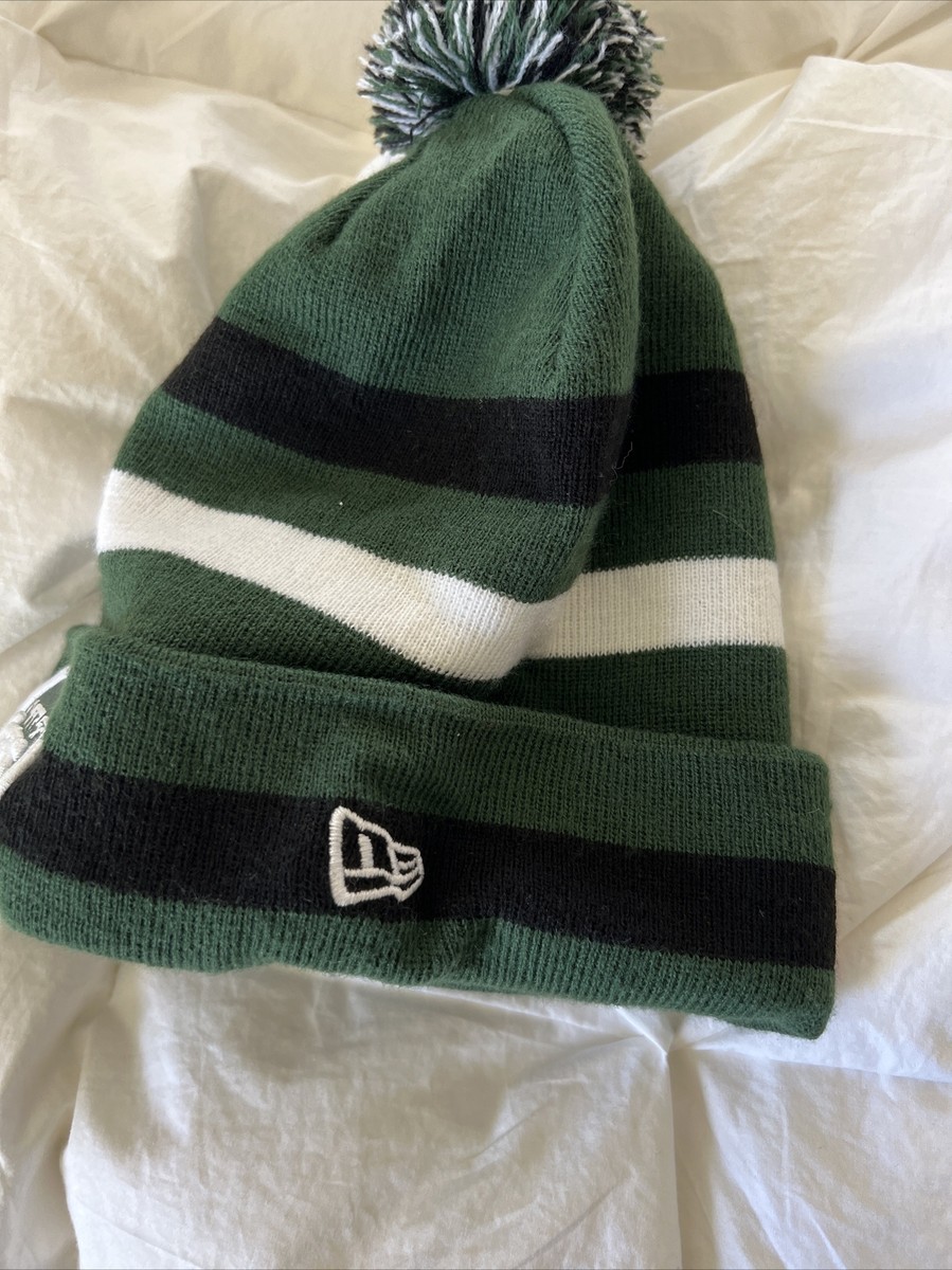New York Jets Green Blk white LINED CUFFED pom pom Winter  display picture 3