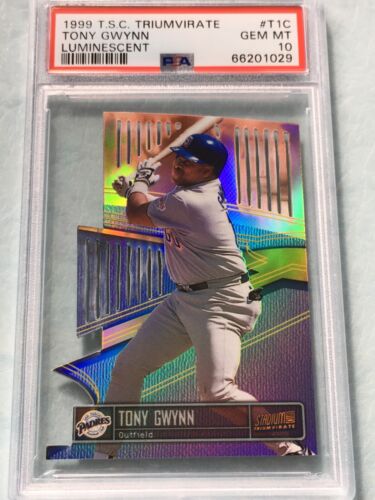 1999 Stadium Club Triumvirat Leuchtmittel #T1C TONY GWYNN PSA 10 Edelsteine neuwertig Pop 2 - Bild 2 von 6