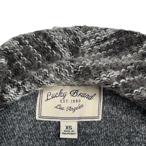 Lucky Brand Sweater Womens XS Open Cardigan Gray Long Sleeve Knit Flowy - Picture 3 of 6