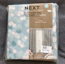 BRAND NEW Next Teal Blue Ombre Printed Eyelet Blackout Curtains Size 54" x 46"
