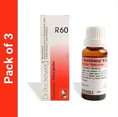 Dr. Reckeweg R60 Drops 22ml   Blood Purifier Drops (22ml, Pack of 3)