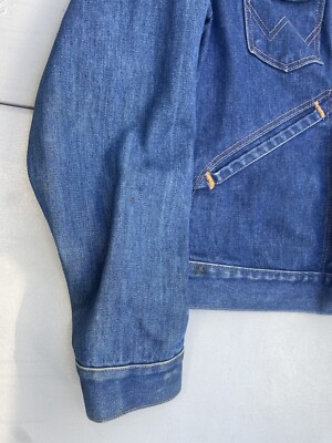 Vintage 70s Wrangler Jacket Sz 42 Denim Wash Made In USA | eBay