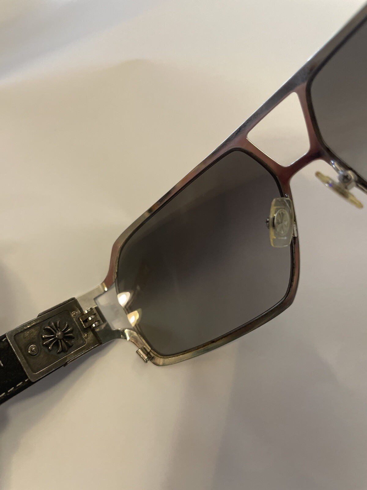 Authentic Chrome Hearts Rehab Sunglasses Sterling Silver/ Leather Rare image 9