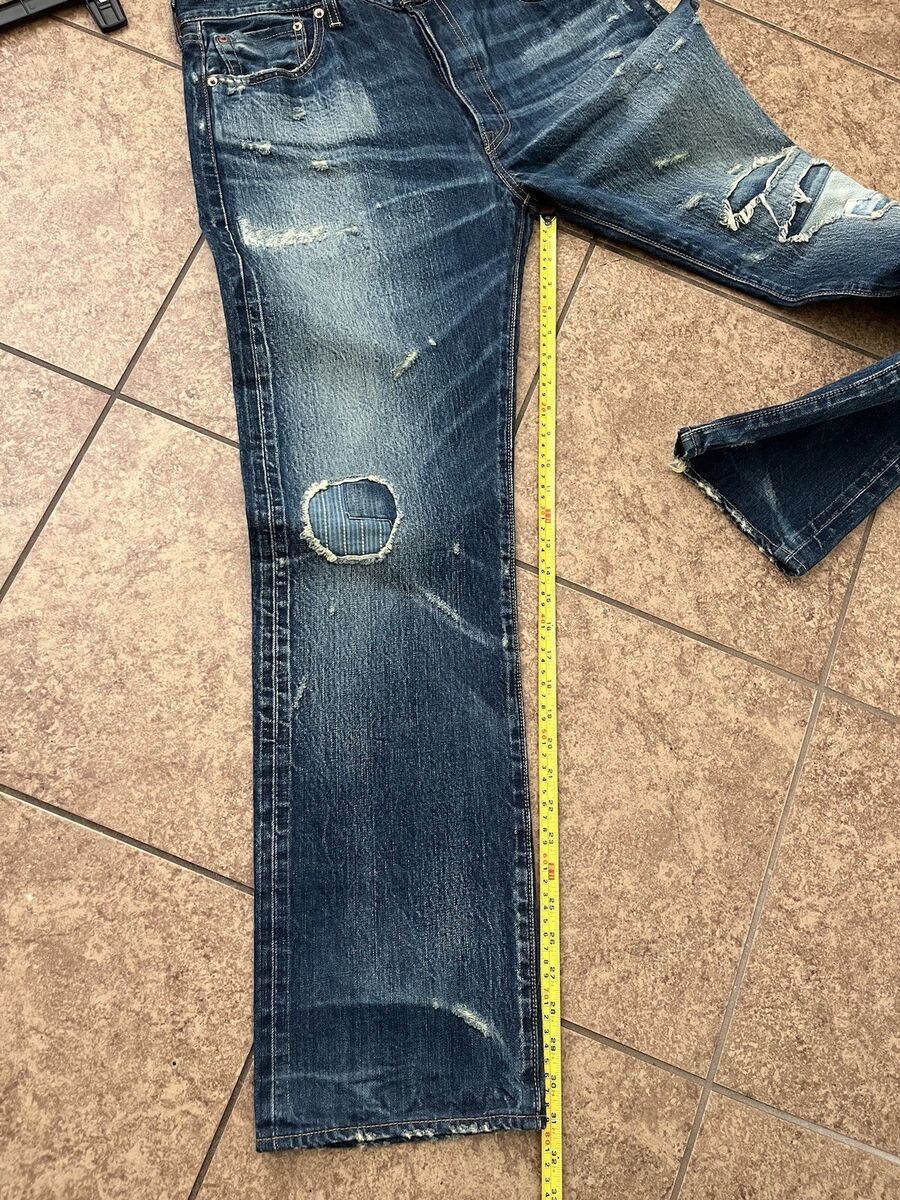 LEVI'S 501 Japan Made & Crafted Selvedge Big E Rip & Patch LEVI'S 501 Japan Made & Crafted Selvedge Big E Rip & Patch