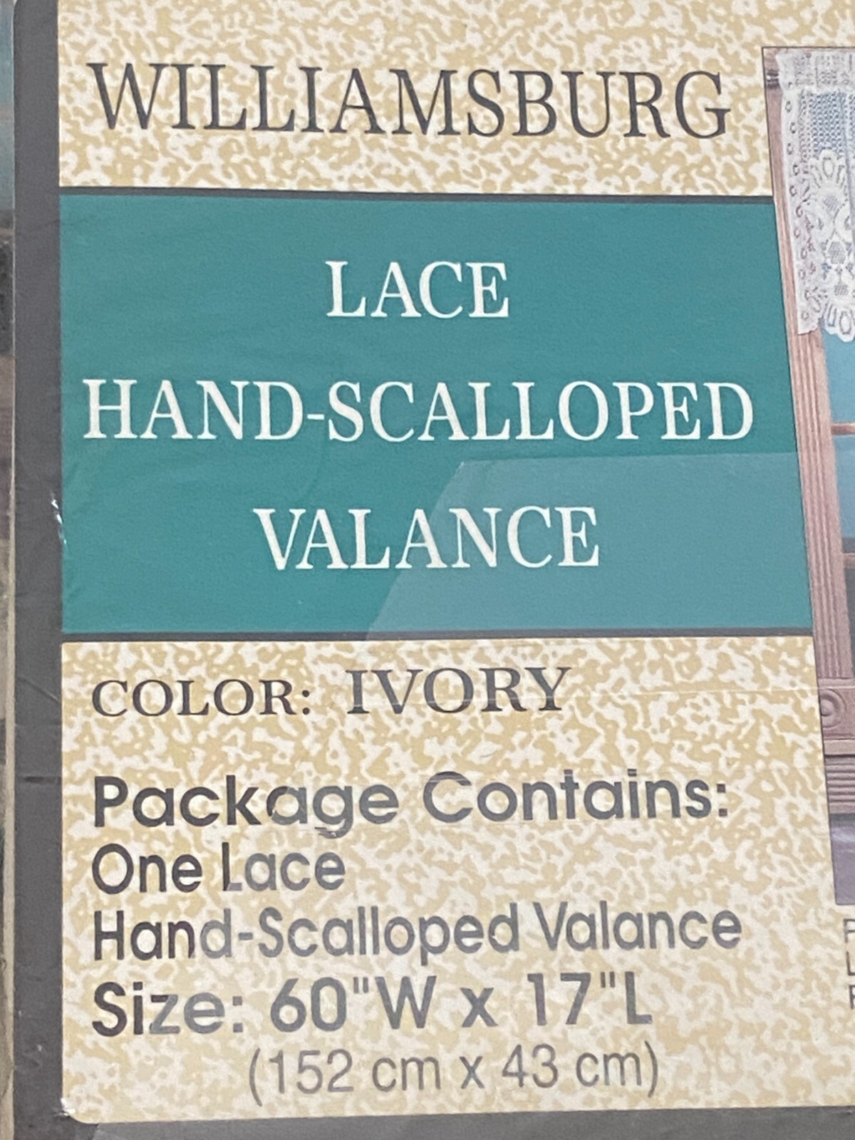 Vtg Lot of 2 Williamsburg Ivory Hand Scalloped Lace Valance  60" x 17" ~ New