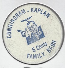 CUNNINGHAM-KAPLAN Family Bash, Andrew Steven Nesburg Birth Token, Wooden Nickel