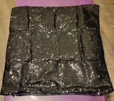 PiccoCasa 4 Pcs Sequin Throw Pillow Covers, 18x18, Black