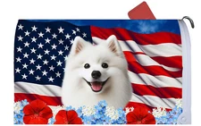 American Eskimo Patriotic Mail Box Cover