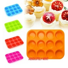 PACK OF 2 SILICONE MUFFIN YORKSHIRE PUDDING MOULD CUPCAKE BAKING TRAY BAKEWARE