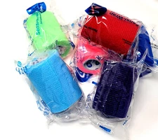 6 Pcs Self Adhesive Bandage Rolls Wrap Tape 2" x 5 yards First Aid Multi Color