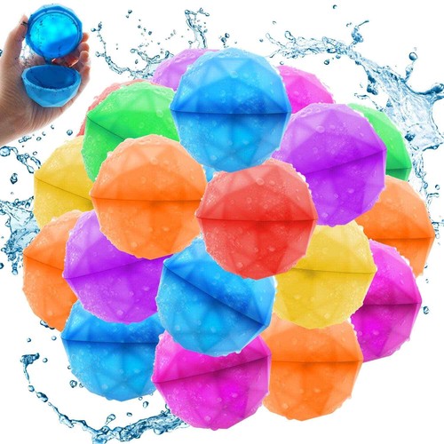 Reusable Water balloons 28 PCS Refillable Water Bomb Splash Balls Sealing Quick - Picture 2 of 6