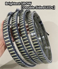 JHB 17.5" x Double Side PURE WHITE 5ROW LED Car Truck Vehicle Wheel Rings Lights