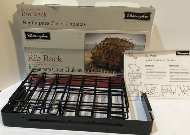 Charmglow Deluxe Non-Stick Rib Rack for the Grill - Black New In Box - Image 4 of 4