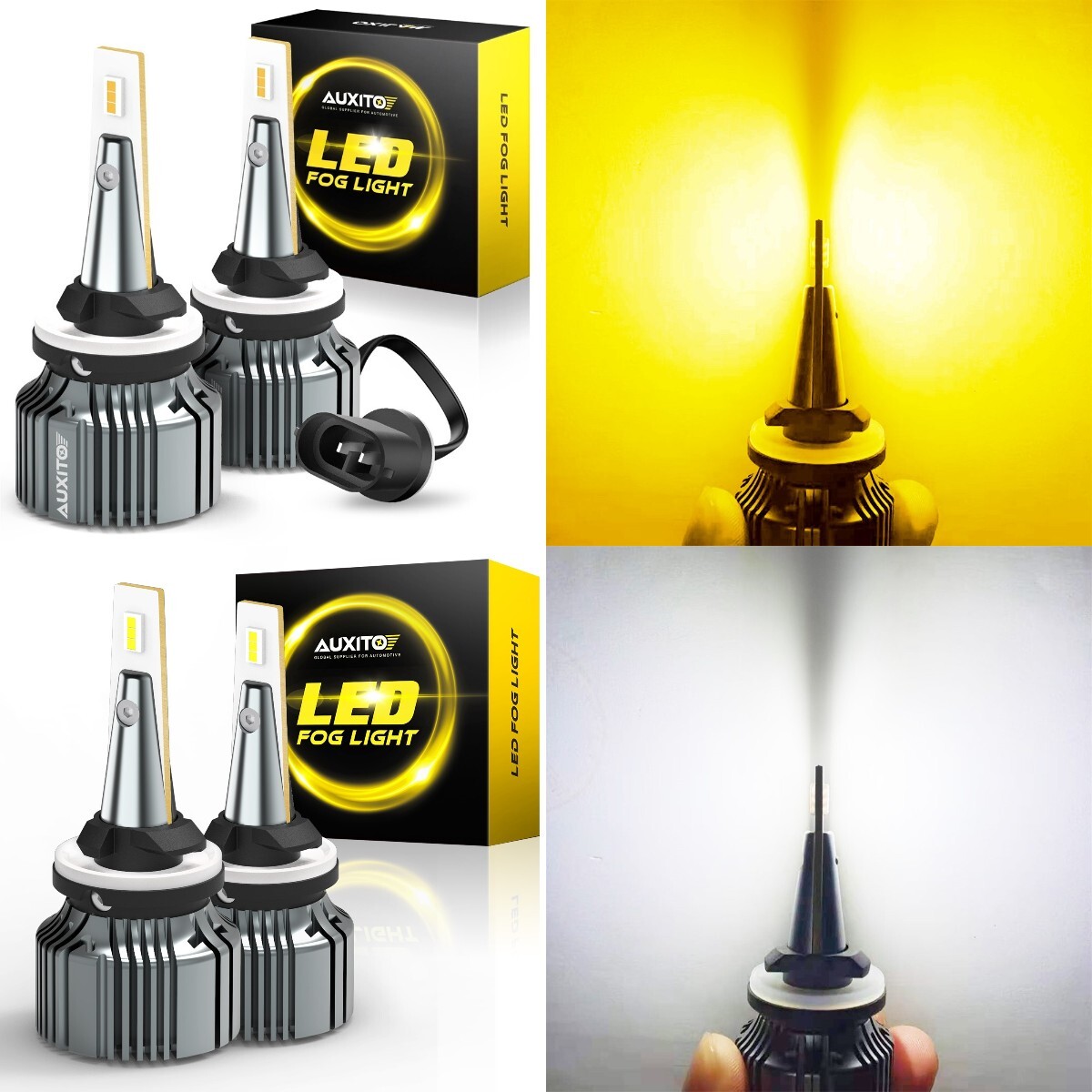 LED Foglight Kit 880 White/Amber Fog Light Bulbs for MERCURY Cougar 1991-1999 M