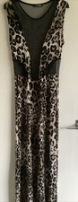 ONE ❤️LOVE NEW Transparent Mesh Insert Animal Print Maxi Dress  Size S/M 8/10