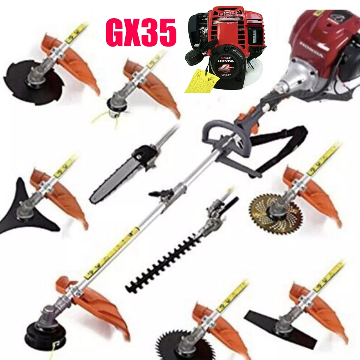 GX35 pole saw 10 in 1 brush cutter 4 strokes gas weed eater edger hedge trimmer