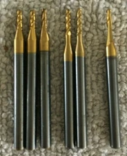 1/16 dia 1/8 shank BALL END MILL LOT of (6) SOLID CARBIDE rotary bit burr router