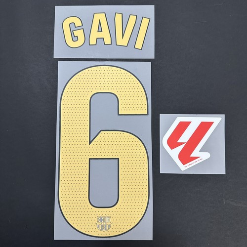 Gavi #6 Barcelona 24/25 Home Name & Number- La Liga Font & Patches