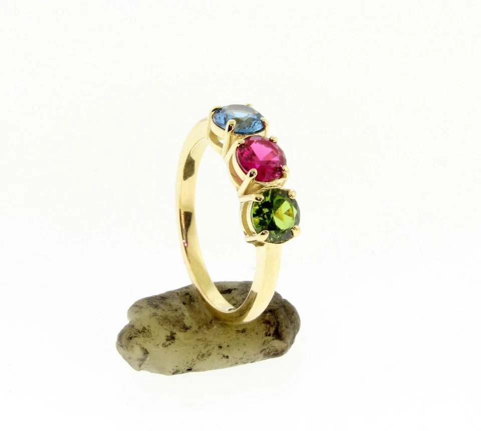 5 MM. Comfort Fit Personalized Mother's Birthstone 1 to 5 Stone Ring(Band) - Image 4 of 4