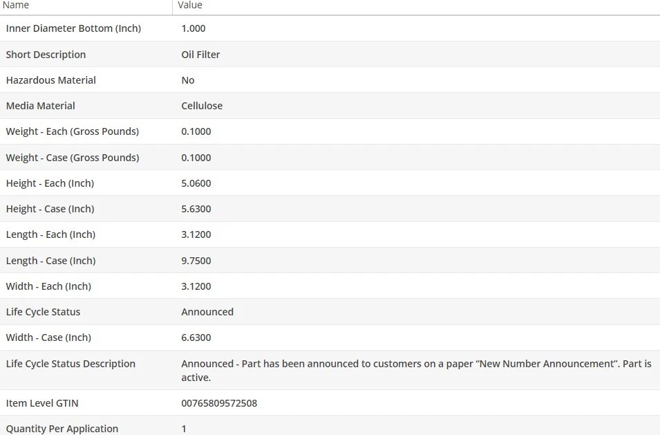 Filtro de aceite tipo OEM WIX para HYUNDAI ENTOURAGE 2008 V6-3,8 L Foto 4 de 4