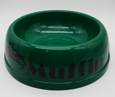 BNWT Unbranded Dog ''D'' Round Personalised Bowl Green Plastic 500ml