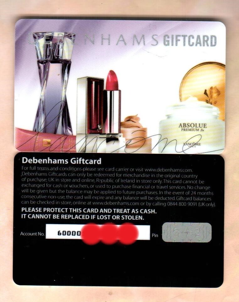 Debenhams Card Sign In DEBENHAMS ( UK ) Lancome Paris, Collectible Gift Card ( $0 ) V1 | eBay