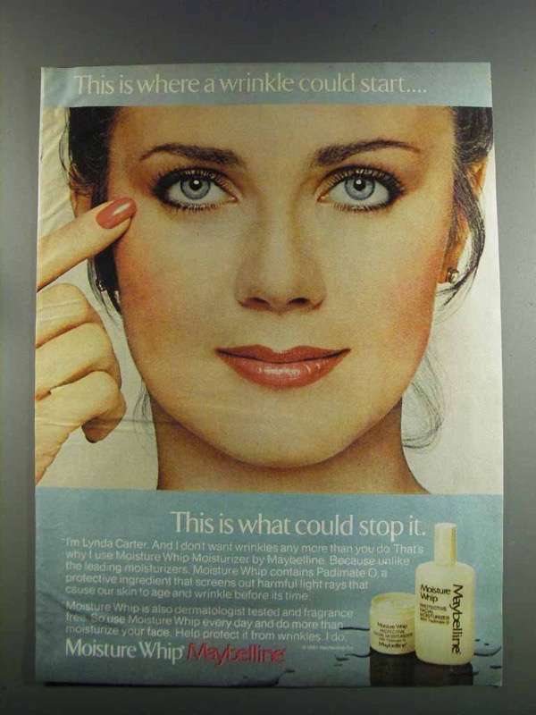 1982 Maybelline Moisture Whip Ad - Lynda Carter - a Wrinkle