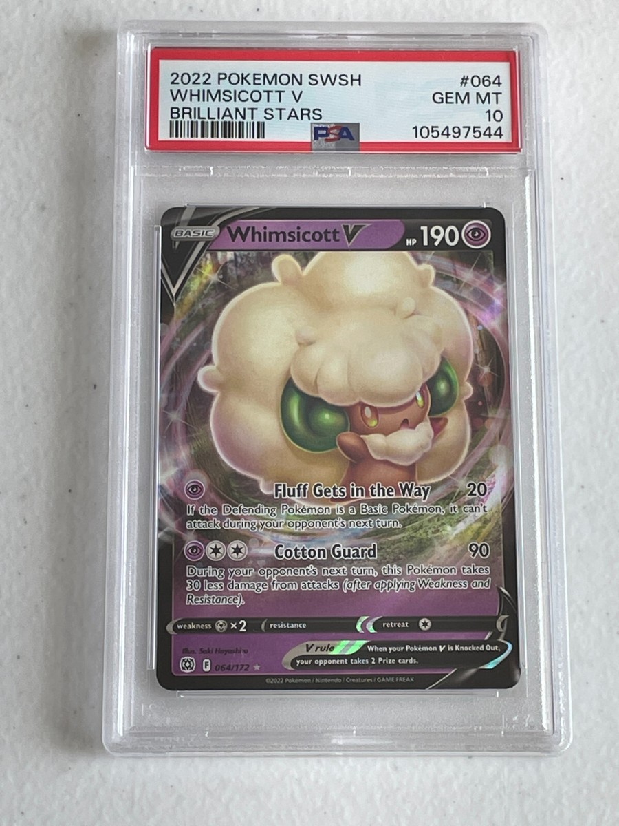 GEM MINT ULTRA RARE Whimsicott V HOLO! PSA 10 Pokémon Brilliant