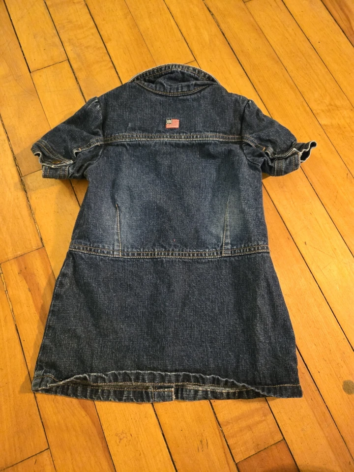 Vestido Polo Assn EE. UU. Niñas 18 Meses Azul Denim Manga Corta Abotonado Foto 2 de 4