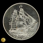 Vintage APM Clipper Ship 1oz .999 Silver Trade Unit Art Round -E677