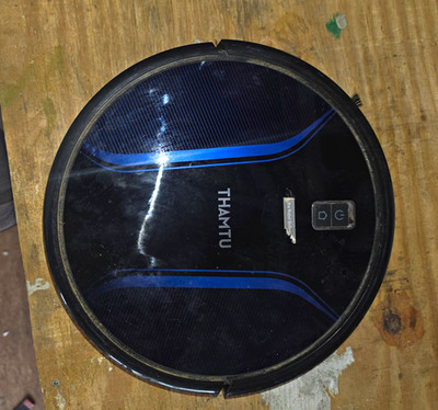 THAMTU Robotic Bagless Cordless Vacuum, Self-Charging, Remote, Dock, Black/Blue