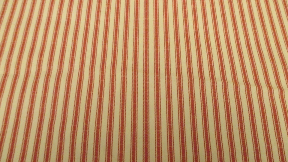 Red OFF WHITE RAILROAD STRIPE COTTON PILLOW TICKING P/Kaufman 2yd 16" x56 - Image 4 of 4