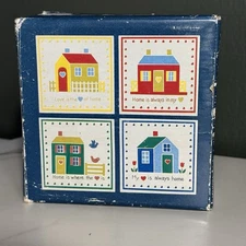 Vintage JSNY Home N’ Heart Tile Trivet Set of 4 – Colorful House Design Taiwan