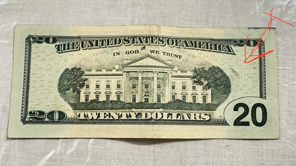  2017A Error $20 Twenty Dollar Bill Fancy Serial Number/Seal Ink Bleed  - Image 3 of 4