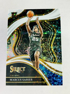 2023-24 Panini Select Marcus Sasser White Disco Prizm RC Courtside #/75 Pistons