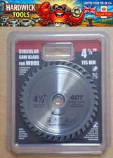 115mm TCT Wood and Plastic Cutting Disc ? 40 Teeth ? 22.2mm Bore with 20mm Ring