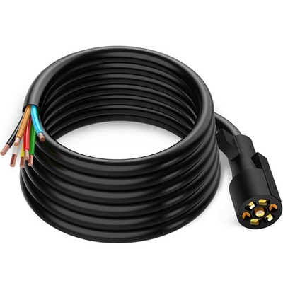 7 Way Trailer Cord, 16FT Heavy Duty 7 Way Trailer Plug Inline Cord Wire Harness