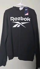 Reebok Men's Classic Logo Sweatshirt Training Black/white Size S Pullover NWT