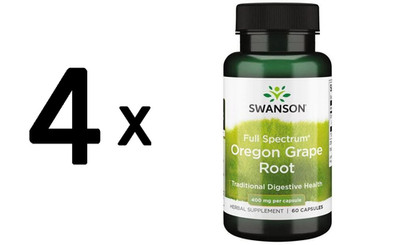 4 x Swanson Full Spectrum Oregon Grape Root, 400mg - 60 caps (116,62 EUR/kg)
