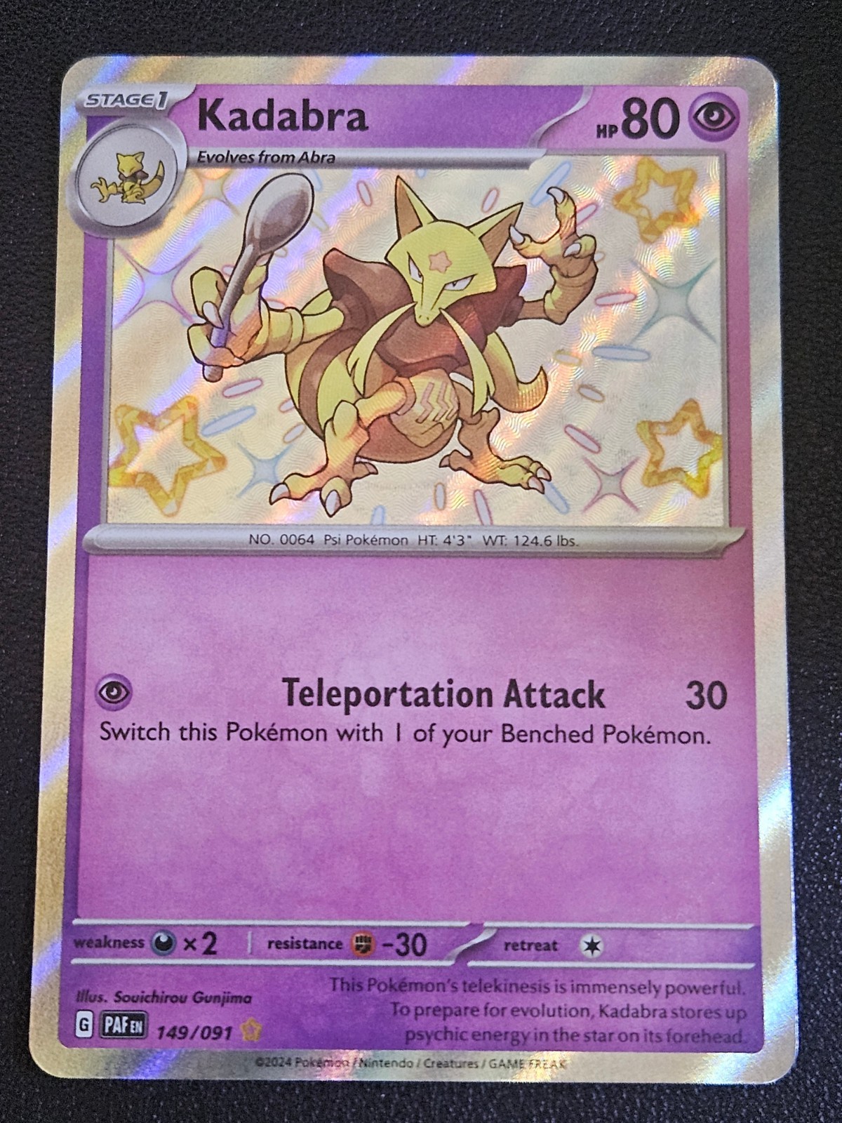 Kadabra 149/091 SV: Paldean Fates Holo Baby Shiny NM