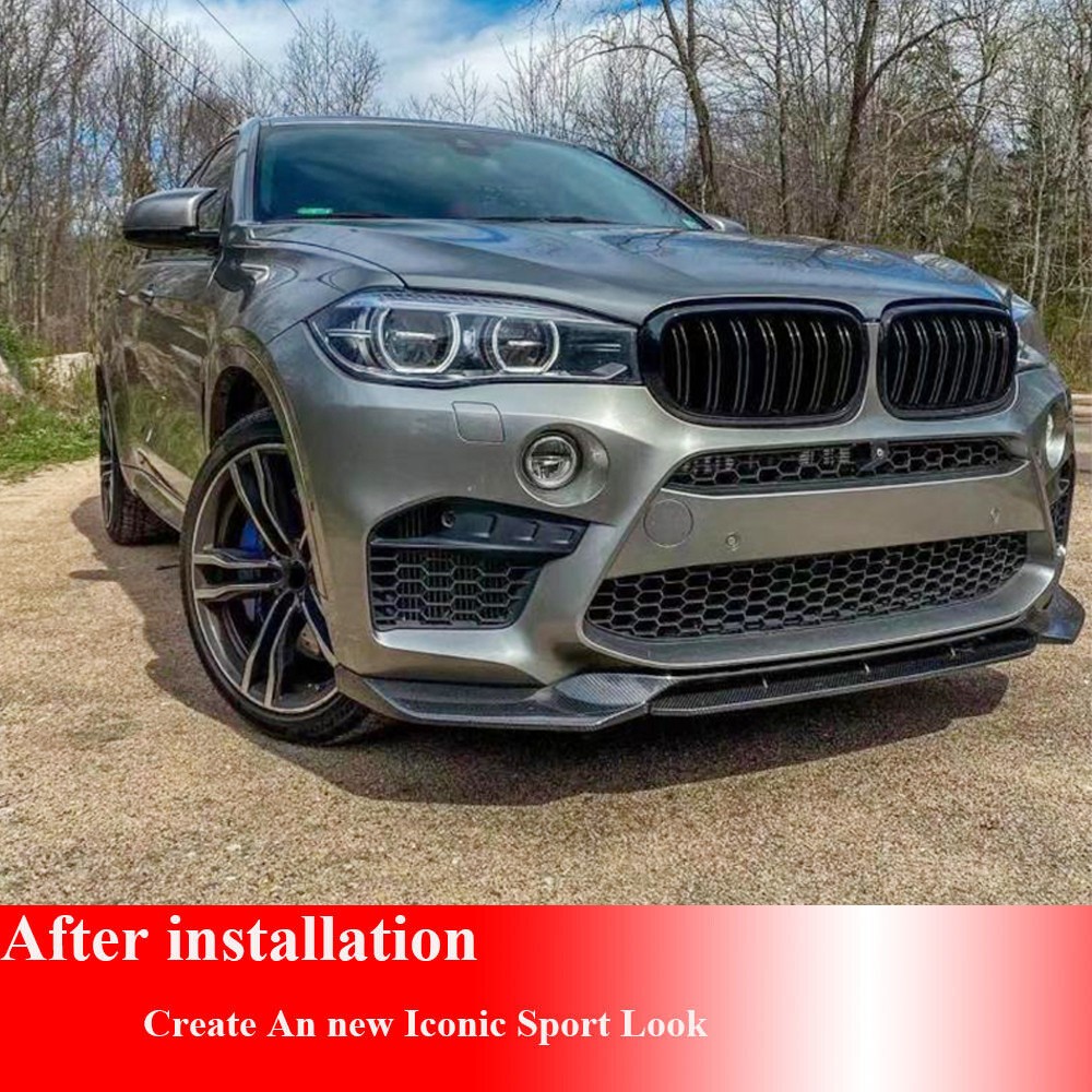 Fits BMW F85 X5M F86 X6M 2014-2018 REAL CARBON Front Bumper Lip