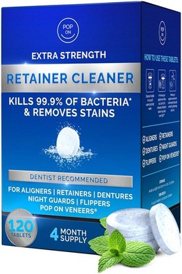 Retainer Cleaner Tablets for Invisalign Approved for Ultrasonic Cleaners -120 De